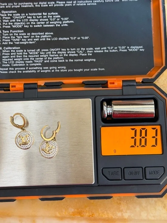 New Real Solid 14K yellow gold Drop Hoop Earrings designer look - Picture 5 of 7